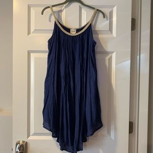 NWOT Sand & Spirit Blue Gold Dress, Sz M